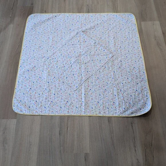 Vintage Child's Square Blanket Hand-made With Unique Pocket Design On One Side - Picture 7 of 7